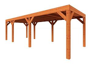 Zelfbouwpakket plat dak modern 7750x3100x2450mm geschaafd Douglas (incl. bev, excl. dakafwerking)      ZB-30.1012