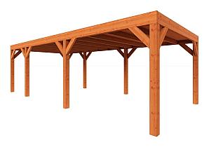 Zelfbouwpakket plat dak modern 7750x3750x2450mm geschaafd Douglas (incl. bev, excl. dakafwerking)      ZB-40.1012