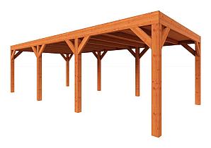 Zelfbouwpakket plat dak modern 7850x3750x2450mm geschaafd Douglas (incl. bev, excl. dakafwerking)      ZB-40.1013