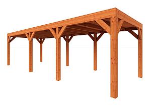 Zelfbouwpakket plat dak modern 8500x3100x2450mm geschaafd Douglas (incl. bev, excl. dakafwerking)      ZB-30.1014