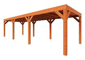 Zelfbouwpakket plat dak modern 8900x3100x2450mm geschaafd Douglas (incl. bev, excl. dakafwerking)      ZB-30.1015