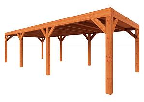 Zelfbouwpakket plat dak modern 8900x3750x2450mm geschaafd Douglas (incl. bev, excl. dakafwerking)      ZB-40.1015