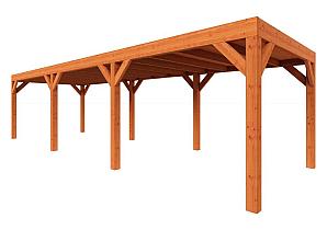 Zelfbouwpakket plat dak modern 9550x3100x2450mm geschaafd Douglas (incl. bev, excl. dakafwerking)      ZB-30.1016