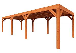 Zelfbouwpakket plat dak modern 9550x3750x2450mm geschaafd Douglas (incl. bev, excl. dakafwerking)      ZB-40.1016