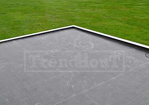 Dakafwerking bestaande uit EPDM 5,6 x 3,8 incl. lijm, kit, daktrimmen en HWA met toebehoren      ZB-11.1001