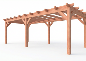 Constructiepakket plat dak | 7660x3460x2500mm | fijnbezaagd Douglas     CP-10.1010