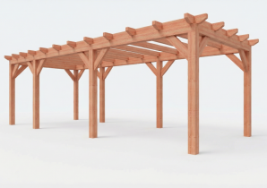 Constructiepakket plat dak | 8150x3460x2500mm | fijnbezaagd Douglas    CP-10.1012