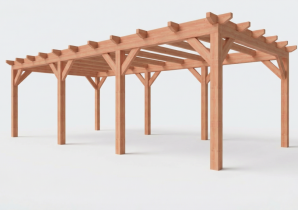 Constructiepakket plat dak | 8865x4105x2500mm | fijnbezaagd Douglas     CP-10.1039