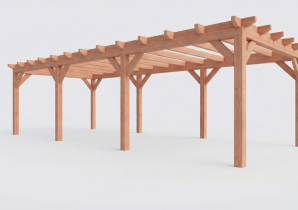 Constructiepakket plat dak | 9280x4105x2500mm | fijnbezaagd Douglas     CP-10.1040