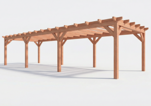 Constructiepakket plat dak | 11215x4105x2500mm | fijnbezaagd Douglas     CP-10.1042
