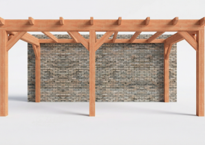 Constructiepakket aanbouwveranda | 5840x3260x2500mm links | fijnbezaagd Douglas     CP-10.2005