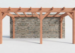 Constructiepakket aanbouwveranda | 5840x3260x2500mm rechts | fijnbezaagd Douglas     CP-10.2006