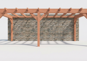 Constructiepakket aanbouwveranda | 7015x3260x2500mm links | fijnbezaagd Douglas     CP-10.2012