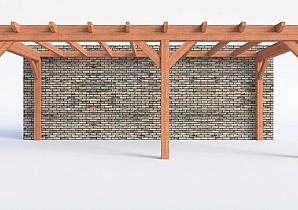 Constructiepakket aanbouwveranda | 7015x3260x2500mm rechts | fijnbezaagd Douglas     CP-10.2013