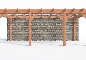 Constructiepakket aanbouwveranda | 7090x3260x2500mm rechts | fijnbezaagd Douglas     CP-10.2015