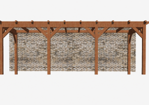 Constructiepakket aanbouwveranda | 7690x3260x2500mm | fijnbezaagd Douglas     CP-10.2017
