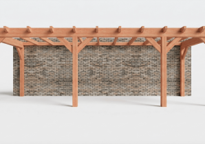 Constructiepakket aanbouwveranda | 8150x3260x2500mm rechts | fijnbezaagd Douglas     CP-10.2019