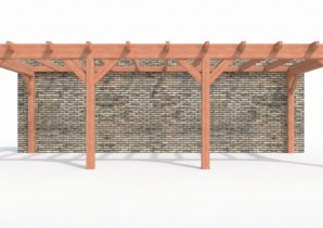 Constructiepakket aanbouwveranda | 8220x3260x2500mm rechts | fijnbezaagd Douglas     CP-10.2021
