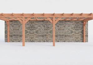 Constructiepakket aanbouwveranda | 8865x3260x2500mm rechts | fijnbezaagd Douglas     CP-10.2023