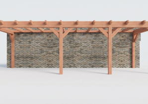 Constructiepakket aanbouwveranda | 8865x3260x2500mm links | fijnbezaagd Douglas     CP-10.2022
