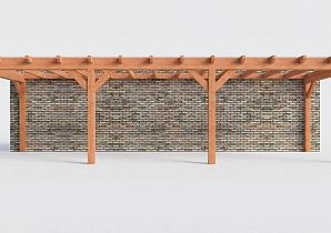 Constructiepakket aanbouwveranda | 9925x3260x2500mm rechts | fijnbezaagd Douglas     CP-10.2026