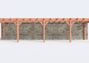 Constructiepakket aanbouwveranda | 12190x3260x2500mm | fijnbezaagd Douglas    CP-10.2028