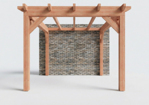 Constructiepakket aanbouwveranda | 3460x3905x2500mm | fijnbezaagd Douglas     CP-10.2050