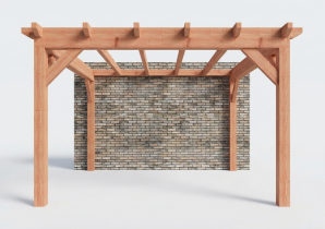 Constructiepakket aanbouwveranda | 4105x3905x2500mm | fijnbezaagd Douglas     CP-10.2051