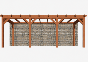 Constructiepakket aanbouwveranda | 7690x3905x2500mm | fijnbezaagd Douglas     CP-10.2067