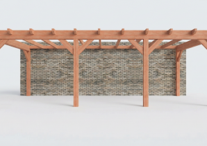 Constructiepakket aanbouwveranda | 8220x3905x2500mm links | fijnbezaagd Douglas     CP-10.2070