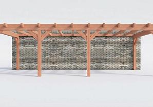 Constructiepakket aanbouwveranda | 8865x3905x2500mm rechts | fijnbezaagd Douglas     CP-10.2073