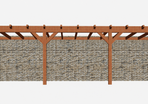 Constructiepakket aanbouwveranda | 9280x3905x2500mm | fijnbezaagd Douglas     CP-10.2074