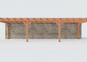 Constructiepakket aanbouwveranda | 11215x3905x2500mm | fijnbezaagd Douglas    CP-10.2077