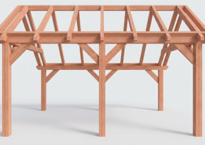 Constructiepakket kapschuur | 5310x3460x3445mm | fijnbezaagd Douglas    CP-20.1003