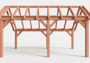 Constructiepakket kapschuur | 5840x3460x3445mm | fijnbezaagd Douglas    CP-20.1004