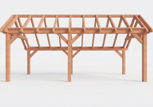 Constructiepakket kapschuur | 7015x3460x3445mm | fijnbezaagd Douglas    CP-20.1008