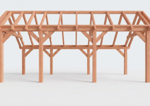Constructiepakket kapschuur | 7090x3460x3445mm | fijnbezaagd Douglas    CP-20.1009