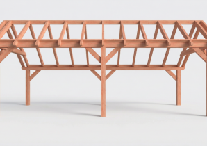 Constructiepakket kapschuur | 7660x3460x3445mm | fijnbezaagd Douglas    CP-20.1010