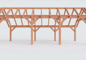 Constructiepakket kapschuur | 8220x3460x3445mm | fijnbezaagd Douglas    CP-20.1013