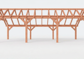 Constructiepakket kapschuur | 9280x3460x3445mm | fijnbezaagd Douglas    CP-20.1015
