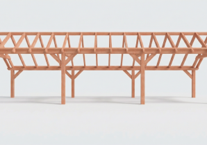 Constructiepakket kapschuur | 11215x3460x3445mm | fijnbezaagd Douglas    CP-20.1017