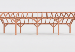 Constructiepakket kapschuur | 12190x3460x3445mm | fijnbezaagd Douglas    CP-20.1018