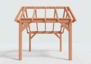 Constructiepakket kapschuur | 3460x4105x3715mm | fijnbezaagd Douglas    CP-20.1025