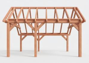 Constructiepakket kapschuur | 5240x4105x3715mm | fijnbezaagd Douglas    CP-20.1027