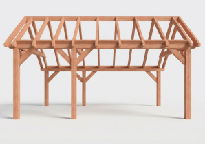 Constructiepakket kapschuur | 5885x4105x3715mm | fijnbezaagd Douglas    CP-20.1030