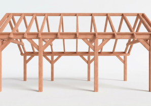 Constructiepakket kapschuur | 7090x4105x3715mm | fijnbezaagd Douglas    CP-20.1034
