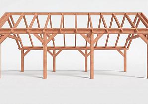 Constructiepakket kapschuur | 8220x4105x3715mm | fijnbezaagd Douglas    CP-20.1038