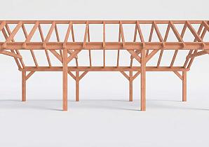 Constructiepakket kapschuur | 9280x4105x3715mm | fijnbezaagd Douglas    CP-20.1040