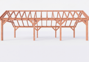 Constructiepakket kapschuur | 9925x4105x3715mm | fijnbezaagd Douglas    CP-20.1041