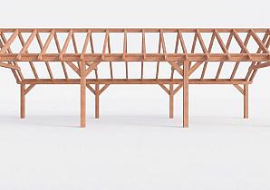 Constructiepakket kapschuur | 11215x4105x3715mm | fijnbezaagd Douglas    CP-20.1042